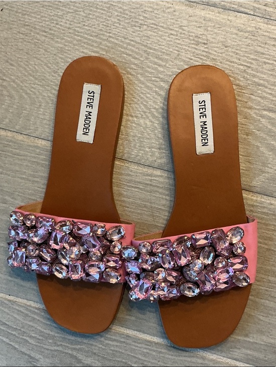 Steve Madden Shoes - Steve Madden Brielle Pink Jeweled Slide Sandals Women’s Sz 9M